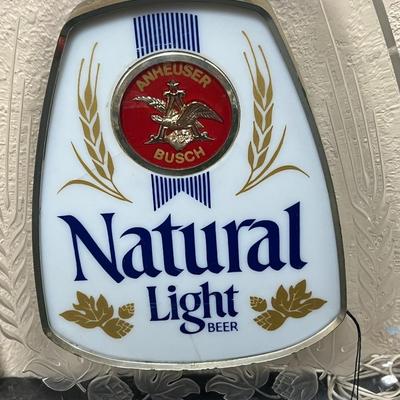 Vintage Anheuser Busch Natural Light Beer Lighted Bar Sign Breweriana Advertising