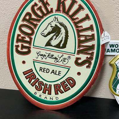 Vintage George Killian's Irish Red Ale Beer Sign and Canada Dry Beverages Sign