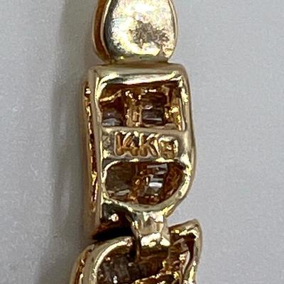 14K YG ~ 8.25” Baguette Diamond Bracelet