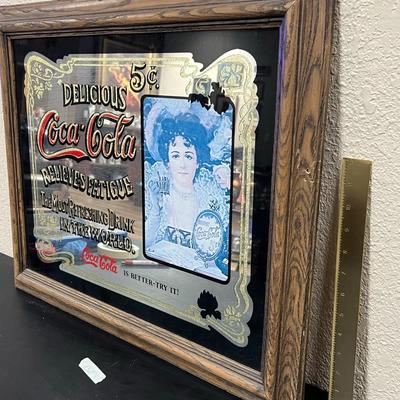 Vintage Coca Cola Mirror Sign Delicious Relieves Fatigue man cave