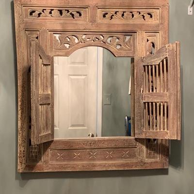 LOT 19R:  Wood Window Mirror