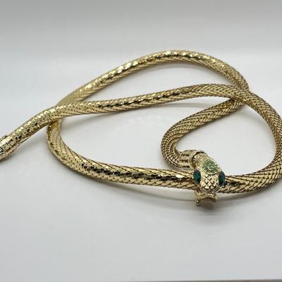 LOT 4: Adjustable Goldtone Rattlesnake Belt or Necklace - 40