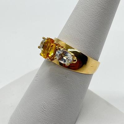 LOT 5: 14K Gold Natural Citrine Ring - Size 7.5 - 4.46 gtw