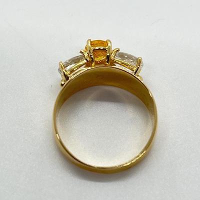 LOT 5: 14K Gold Natural Citrine Ring - Size 7.5 - 4.46 gtw