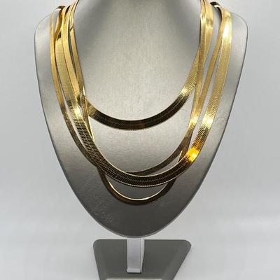 LOT 83: Four Gold Vermeil Sterling Silver Necklaces - 20
