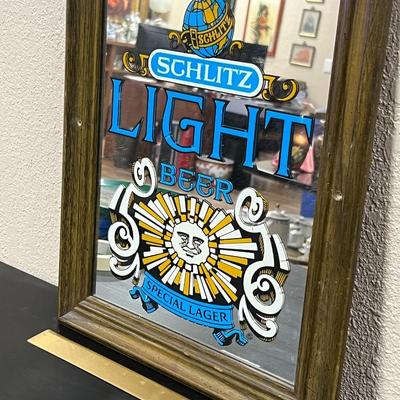 Vintage Schlitz Light Beer mirror Sign