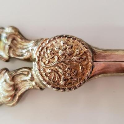 Silverplate victorian utensil grape shears or tongs