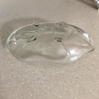 Vintage clear glass serving dish