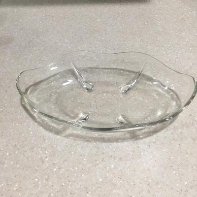 Vintage clear glass serving dish