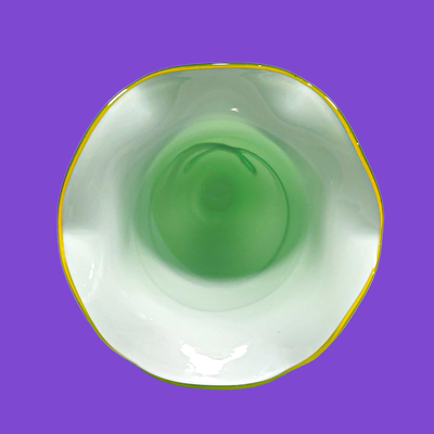 Polish Hand Blown Glass Vase with Raised Daffodil Detail