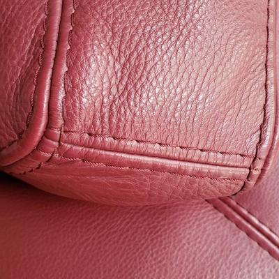 Red leather sofa and chair