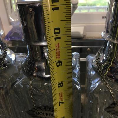 3 Decanters Tantalus caddy with glass bottles