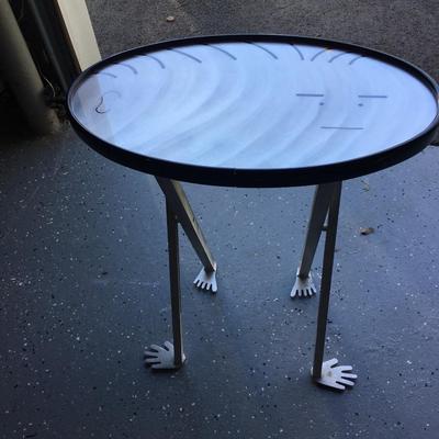 Vintage cocktail table with face and feet signed!