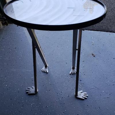 Vintage cocktail table with face and feet signed!