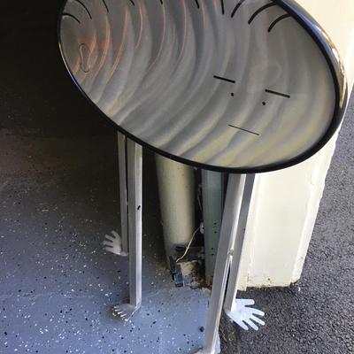 Vintage cocktail table with face and feet signed!