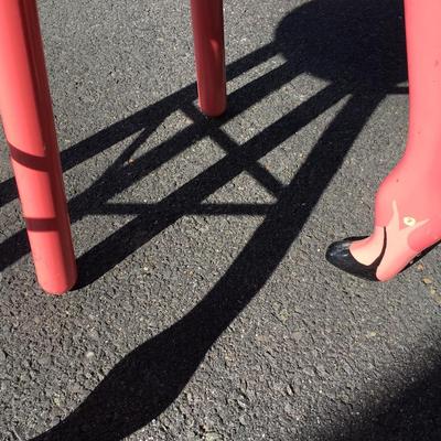Two Vermont Sled Company Flamingo stools