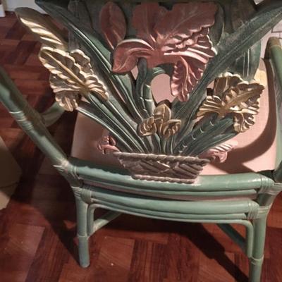 VIntage 80's carved chair