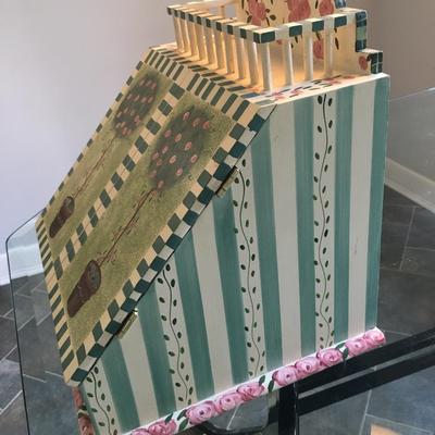 Whimsically painted desk organizer