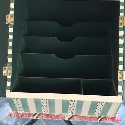 Whimsically painted desk organizer