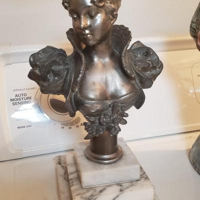 Lovely bronze metal bust of woman