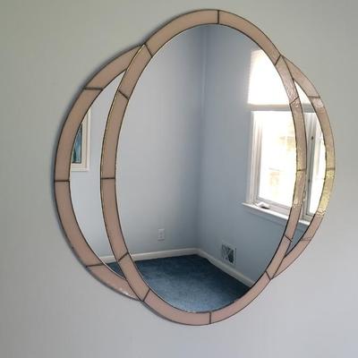 80's retro style stain glass trim mirror