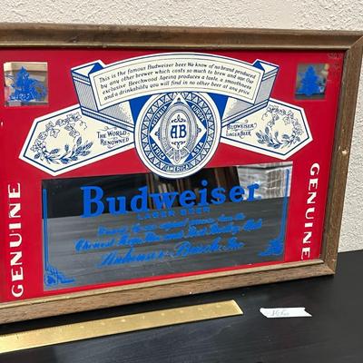 Vintage Framed Classic Budweiser sign