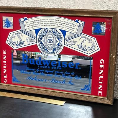 Vintage Framed Classic Budweiser sign