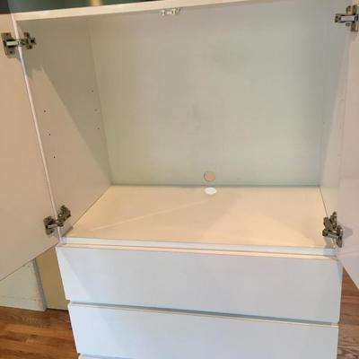 Vintage High gloss Armoire with drawers.