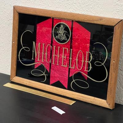1980s Vintage Michelob beer bar Sign in wooden Frame