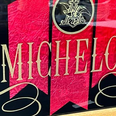 1980s Vintage Michelob beer bar Sign in wooden Frame