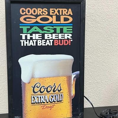 1992 Coors Beer Light Advertising Sign