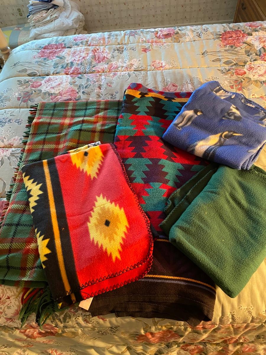 Mixed Lot of Colorful Throw Lap Blankets
