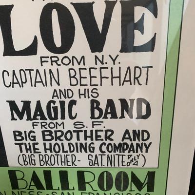 Hupmobile Capt Beefheart Big Brother Avalon Theater Family Dog Concert Professionally Framed Concert Poster