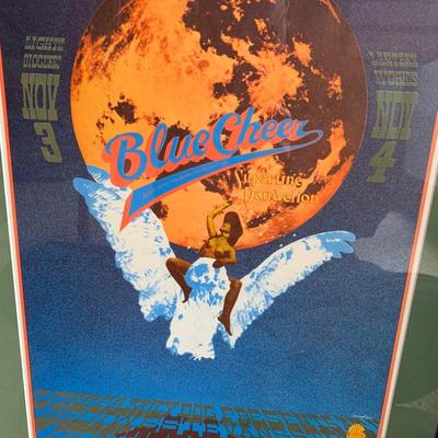 1967 Blue Cheer Superline Dandelion Family Dog Concert Poster Professionally Framed