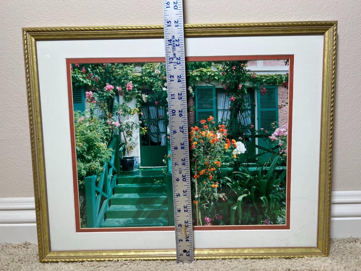 Retro Enlarged Photograph Framed Cottagecore Flower Garden Home