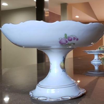 Antique Porcelain Candy dish on pedestal