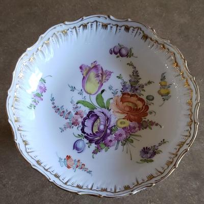 Antique Porcelain Candy dish on pedestal