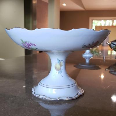 Antique Porcelain Candy dish on pedestal