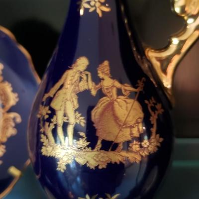 Limoges collection small plates, pitcher