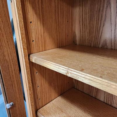 2 Door 4 Shelves Wood Book Case Cabinet 36x12x61