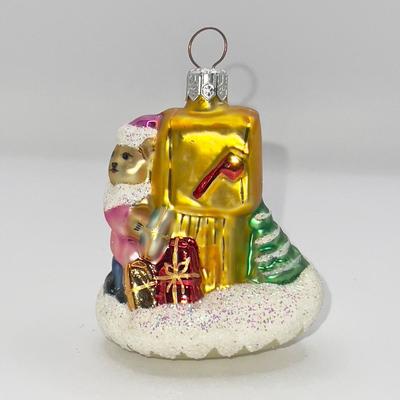 1318 Christopher Radko Bear Mail Glass Ornament