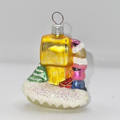 1318 Christopher Radko Bear Mail Glass Ornament