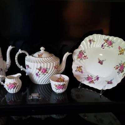 Aynsley  Bone China Tea pot, coffee pot, dessert plate