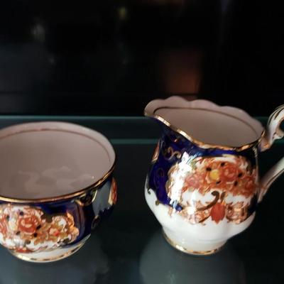 Royal Albert sugar bowl and creamer