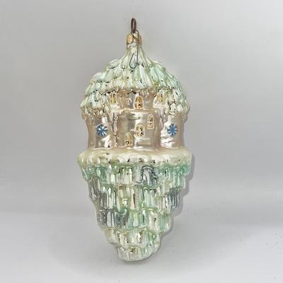 1322 Christopher Radko Dink Ice House Glitter Glass Ornament