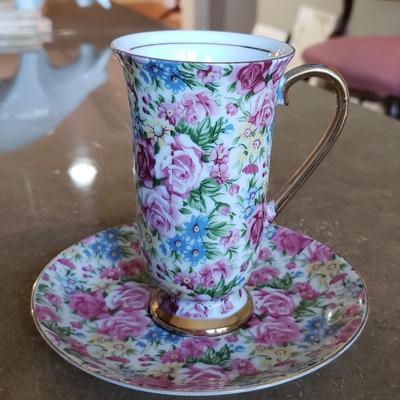 Arnart 5th ave royal chintz cup saucer stand
