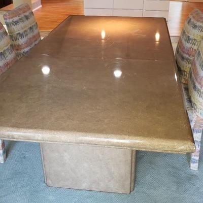 1980s faux Travertine Laminate dining room table