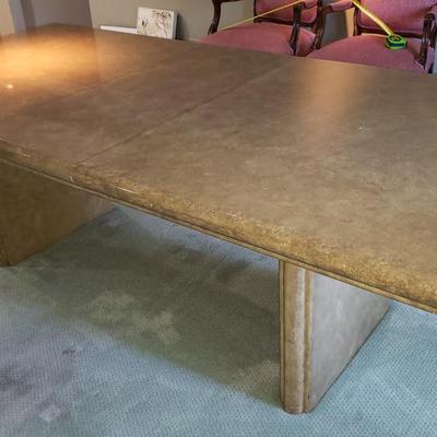 1980s faux Travertine Laminate dining room table
