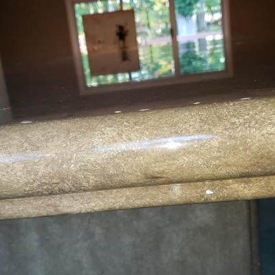 1980s faux Travertine Laminate dining room table