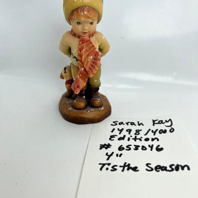 Anri Italian Wood craving Sarah Kay " Tis the Season" hand painted